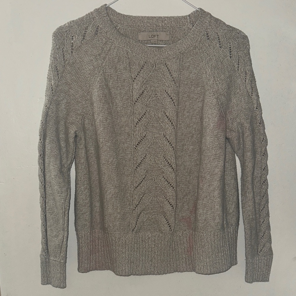 LOFT Women's Knit Sweater in Taupe